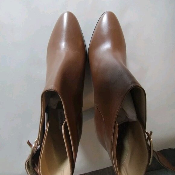 Max Mara Women's Tobacco Ornati Leather Block Heel Ankle Booties - Picture 4 of 6